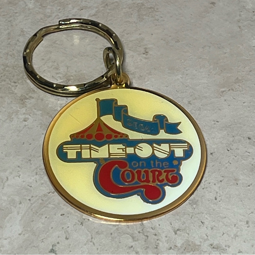 Vintage sega time out on court keychain